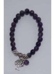 Armband Amethyst Mineral mit Lebensbaum