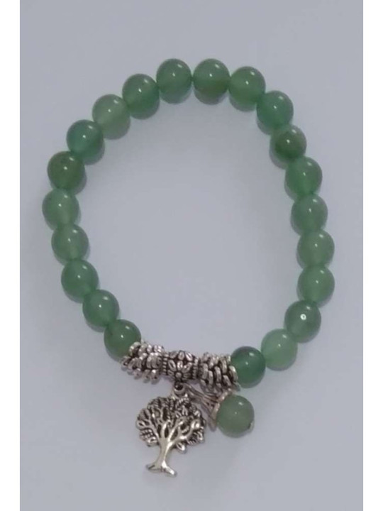 Armband Grünes Aventurin Mineral mit Lebensbaum