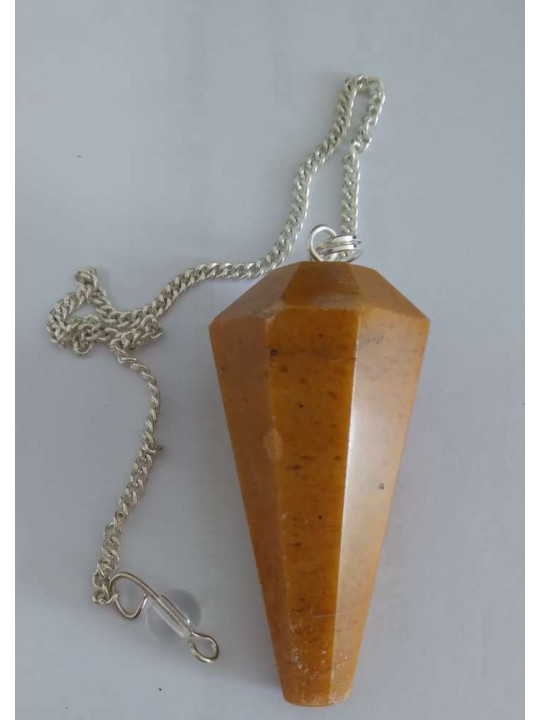 Pendel Gelbes Jaspis Facettiertes Mineral 3cm bis 4cm. Klasse b, undefinierte Spitze.