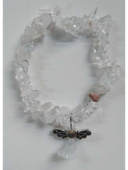 Armband Quarzkristall Mineral-Chip mit Engel