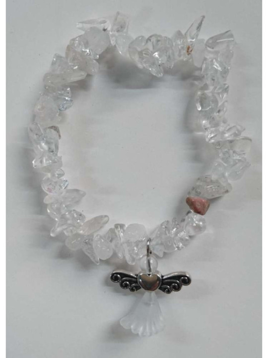 Armband Quarzkristall Mineral-Chip mit Engel