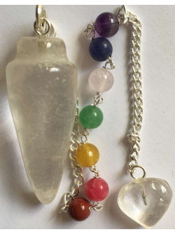 Pendel Mineral Pendel Quarz Kristall Chakra und Herz Kette