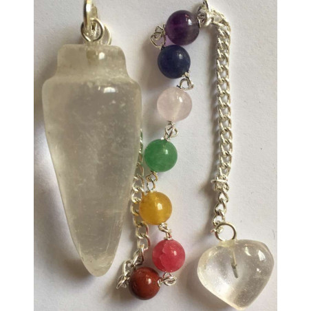 Pendel Mineral Pendel Quarz Kristall Chakra und Herz Kette