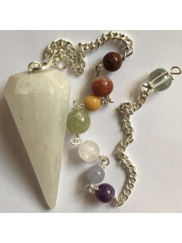 Selenit Mineral Pendel Chakra Kette