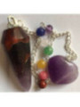 Pendel Amethyst Mineral Pendel Chakra und Herz Kette