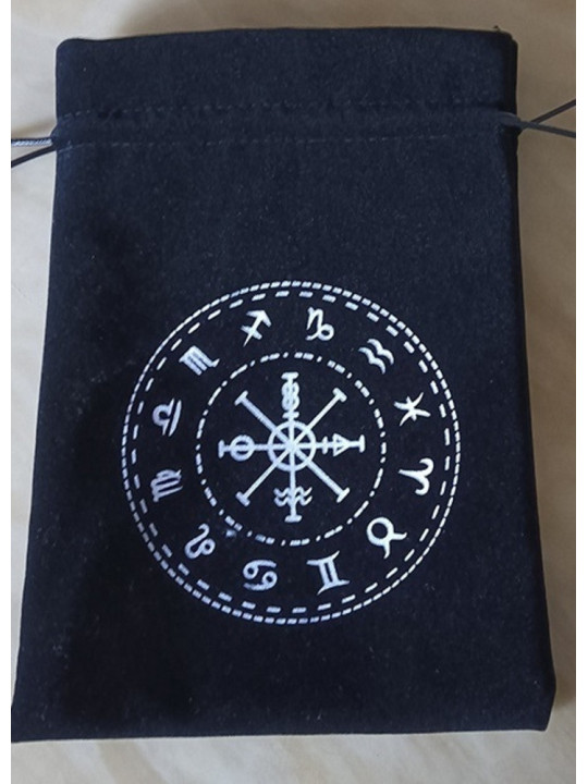 Schwarze Tarot-Tasche für astrologische Zeichen 18cm X 13cm