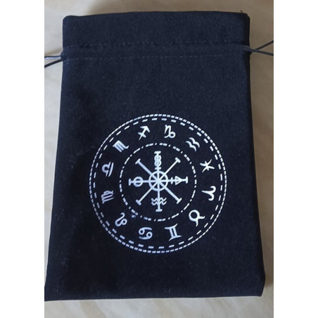 Schwarze Tarot-Tasche für astrologische Zeichen 18cm X 13cm