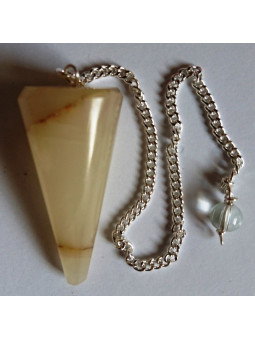 3,5 bis 4,5cm Orange Selenit Facettiertes Mineralienpendel