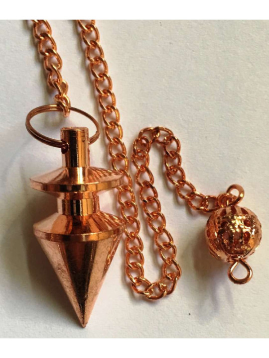 2 cm Bronzefarbenes Metallkegelpendel mit Kette
