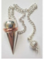 3,5 cm Versilberter Pendelring aus Metall (Token) mit Kette