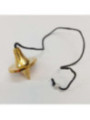 Goldenes Metallpendel, UFO-Form, 3,5cm mit Schnur