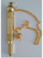 7cm. Bronzestabpendel mit Kette und Wertmarke
