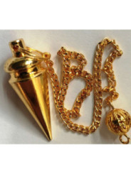 3 cm Feines vergoldetes Metallkegelpendel mit Kette