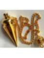 3 cm Feines vergoldetes Metallkegelpendel mit Kette