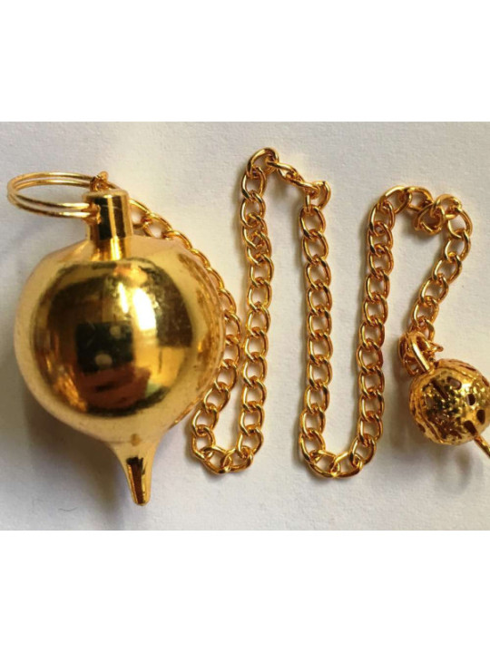 Goldene Metallkugel Pendel 3 cm Durchmesser mit Kette