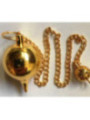 Goldene Metallkugel Pendel 3 cm Durchmesser mit Kette