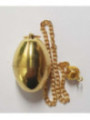 3,5 cm Ovales Pendel Goldenes Metall (Token) mit Kette