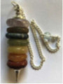 Chakra Mineral Pendel Chakra Ringe mit Metallspitze, 5 cm