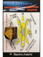 Tigerauge Mineral Pendel mit Schlüssel Ankh