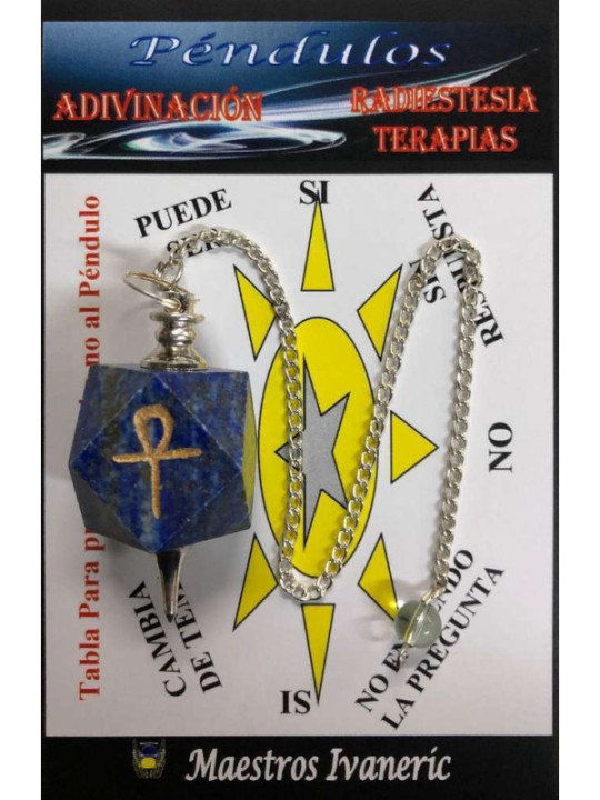 Lapislazuli Mineral Pendel mit Schlüssel Ankh