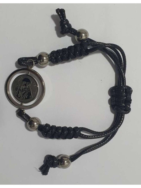 Handgefertigtes St. Benedikt Zweck Armband, einstellbar mit Leder gemacht