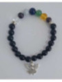 Kunsthandwerkliches Armband der Bestimmung, schwarzer Obsidian mit Engel. Schutz gegen Negativität