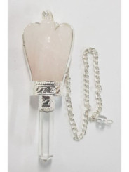 Engelpendel Rosenquarz Mineral mit Quarzspitze 5,5 bis 6,5cm