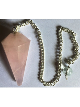 3 bis 4 cm Rosenquarz Facettiertes Mineralienpendel