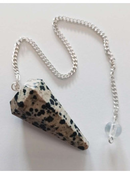 3 bis 4 cm Dalmatinischer Jaspis Facettiertes Mineralpendel