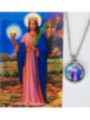 Emaillierte Medaille Heilige Barbara 14mm mit Druck