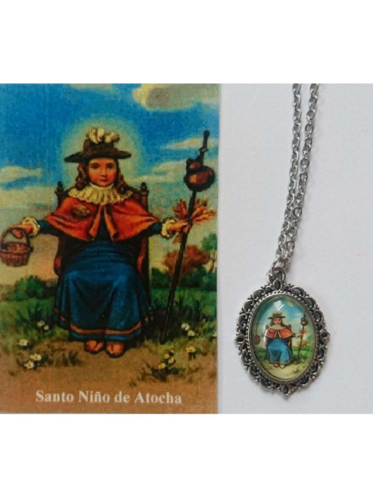 Emaillierte Medaille Niño de Atocha 14mm mit Druck