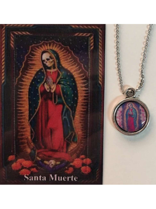 Emaillierte Medaille Santa Muerte 14mm mit Druck