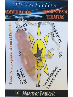 Ägyptisches Pendel Rosenquarz Mineral 4 bis 6 cm