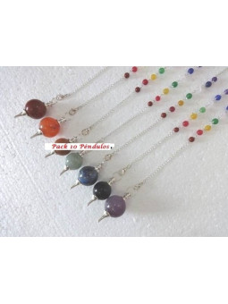 Kaufen 5 Einheiten Sphere Pendulum 4cm mit Chakra Kette.