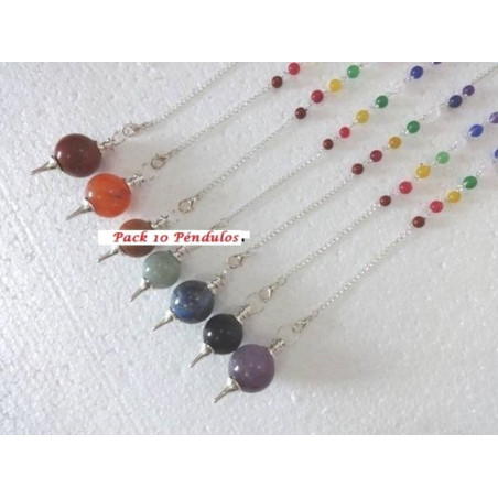 Kaufen 5 Einheiten Sphere Pendulum 4cm mit Chakra Kette.