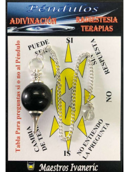 Schwarzer Jaspis Kugel Pendel 4cm