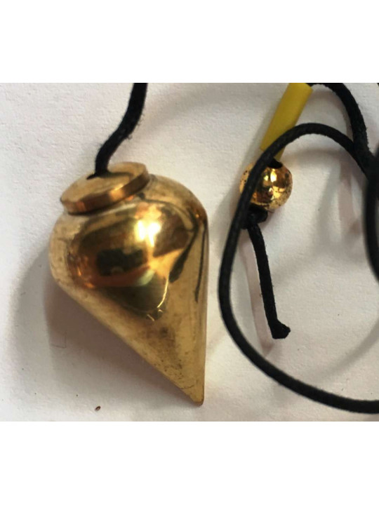 Goldenes Metallkegelpendel 3 cm mit Schnur