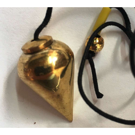 Goldenes Metallkegelpendel 3 cm mit Schnur
