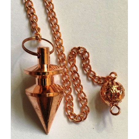2 cm Bronzefarbenes Metallkegelpendel mit Kette