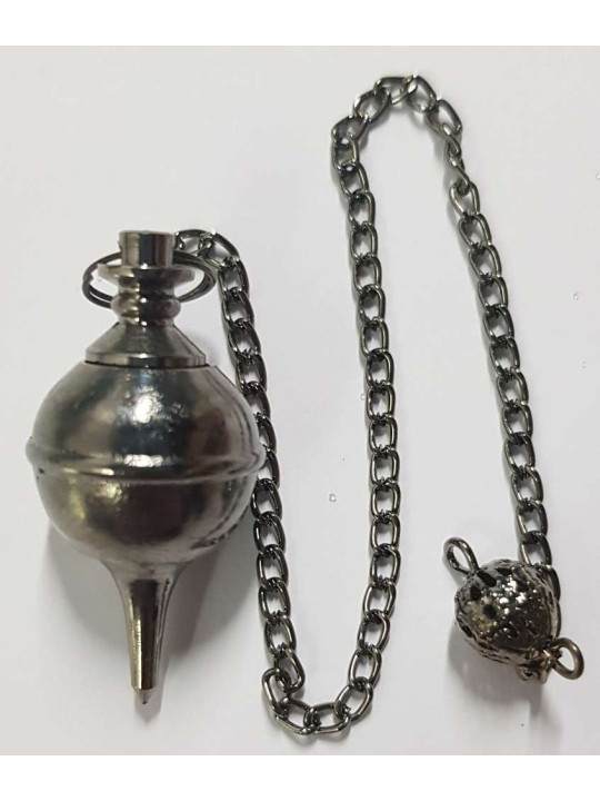 Schwarzes Metallkugelpendel 3 cm mit Kette