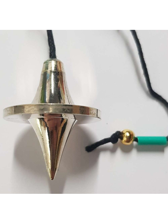 Versilbertes Metallpendel, UFO-Form, 3,5cm mit Kordel
