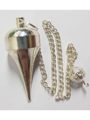 Versilbertes Metallpendel, 4 cm mit Kette
