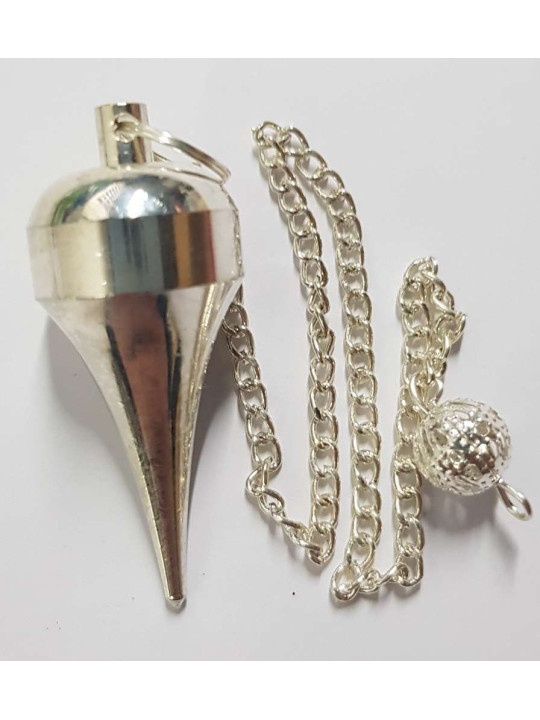 Versilbertes Metallpendel, 4 cm mit Kette