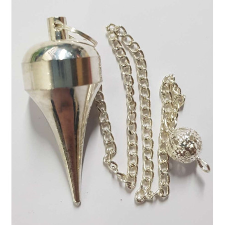 Versilbertes Metallpendel, 4 cm mit Kette
