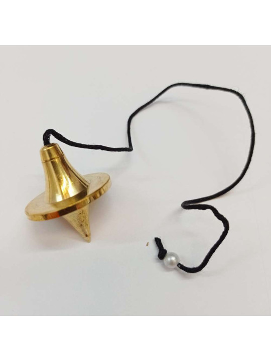 Goldenes Metallpendel, UFO-Form, 3,5cm mit Schnur