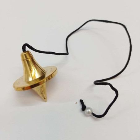 Goldenes Metallpendel, UFO-Form, 3,5cm mit Schnur