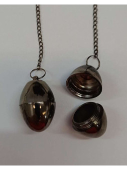 Schwarzes eiförmiges Metallpendel 3,5 cm