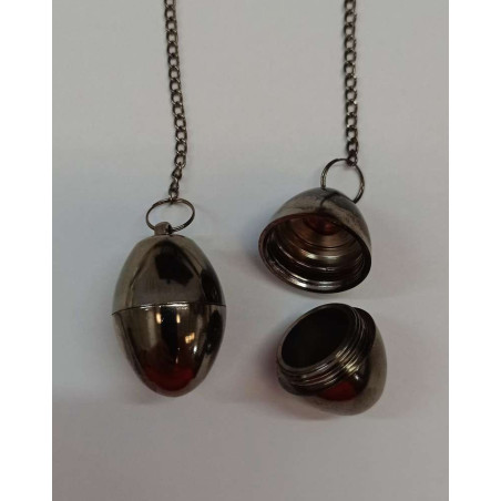 Schwarzes eiförmiges Metallpendel 3,5 cm