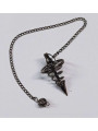 Schwarzes Metall Pendel Spirale 4 cm mit Kette