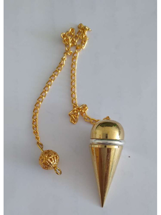3,5 cm Goldener Metallpendelring (Jeton) mit Kette